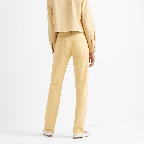 NWoT CLUB MONACO The Relaxed Slim Jeans Zip Yellow Ginger Cotton - Picture 5 of 12